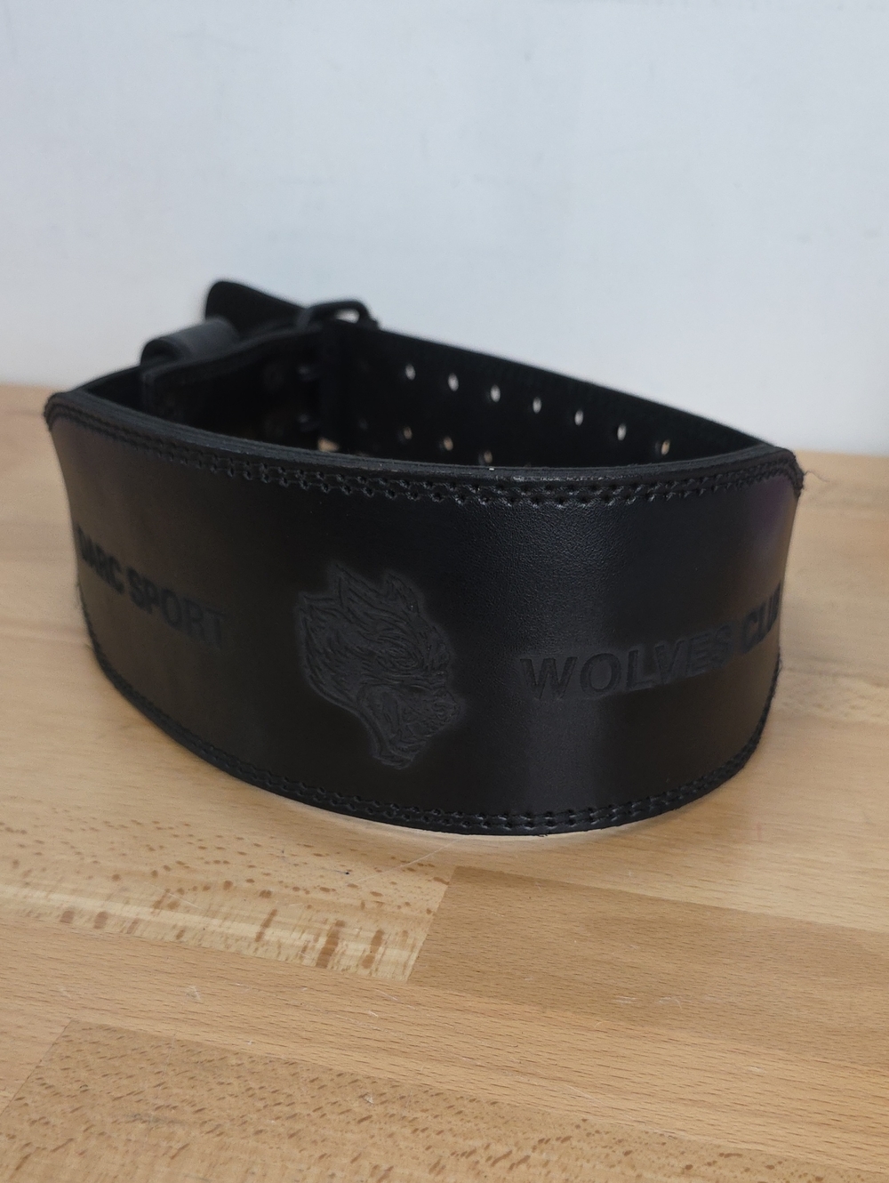 Wolves Club Black Leather Weightlifting Belt